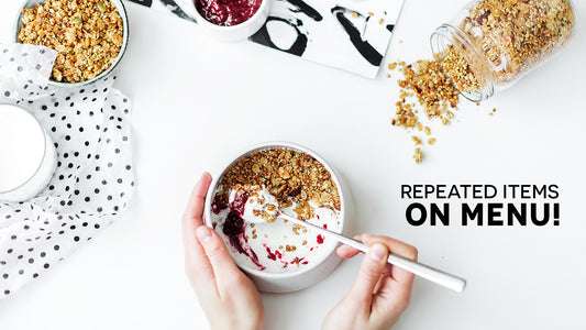 Repeated items on the menu!