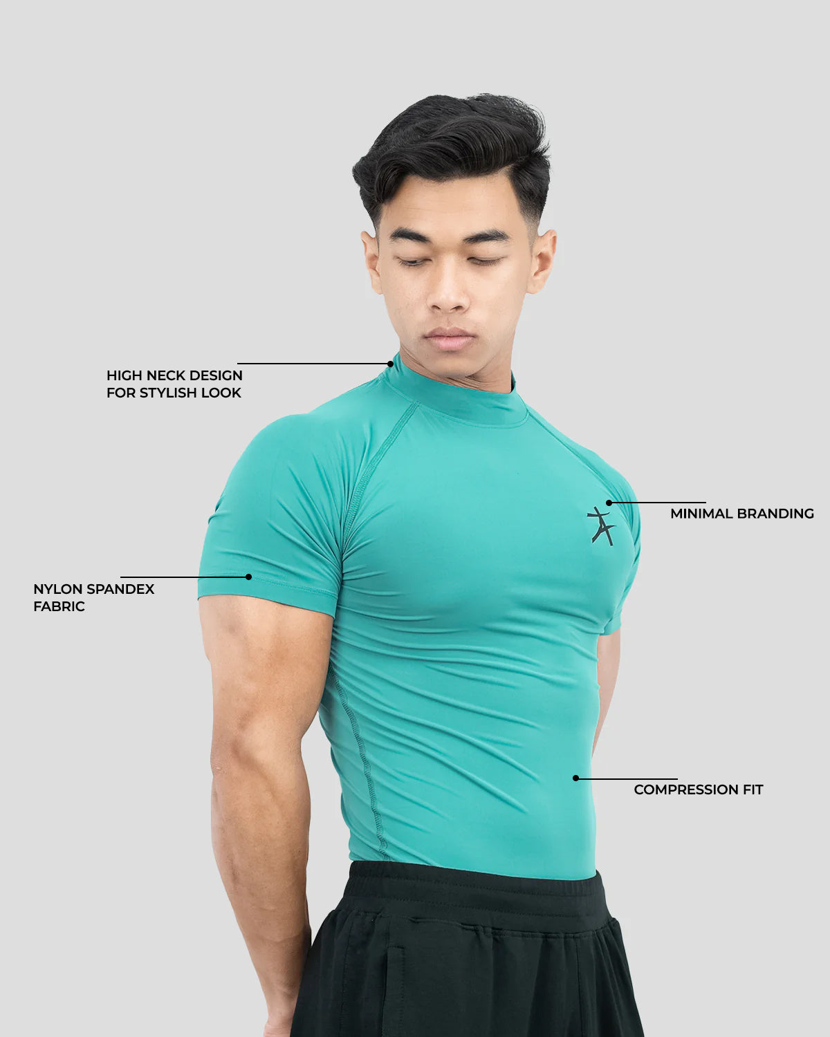 Hustle High Neck Compression T-shirt