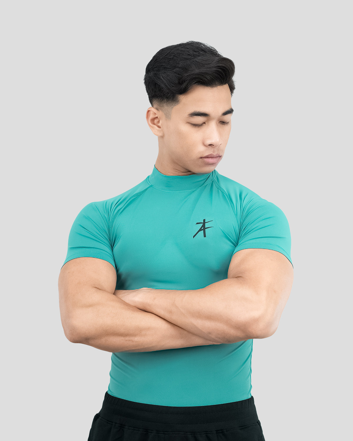 Hustle High Neck Compression T-shirt