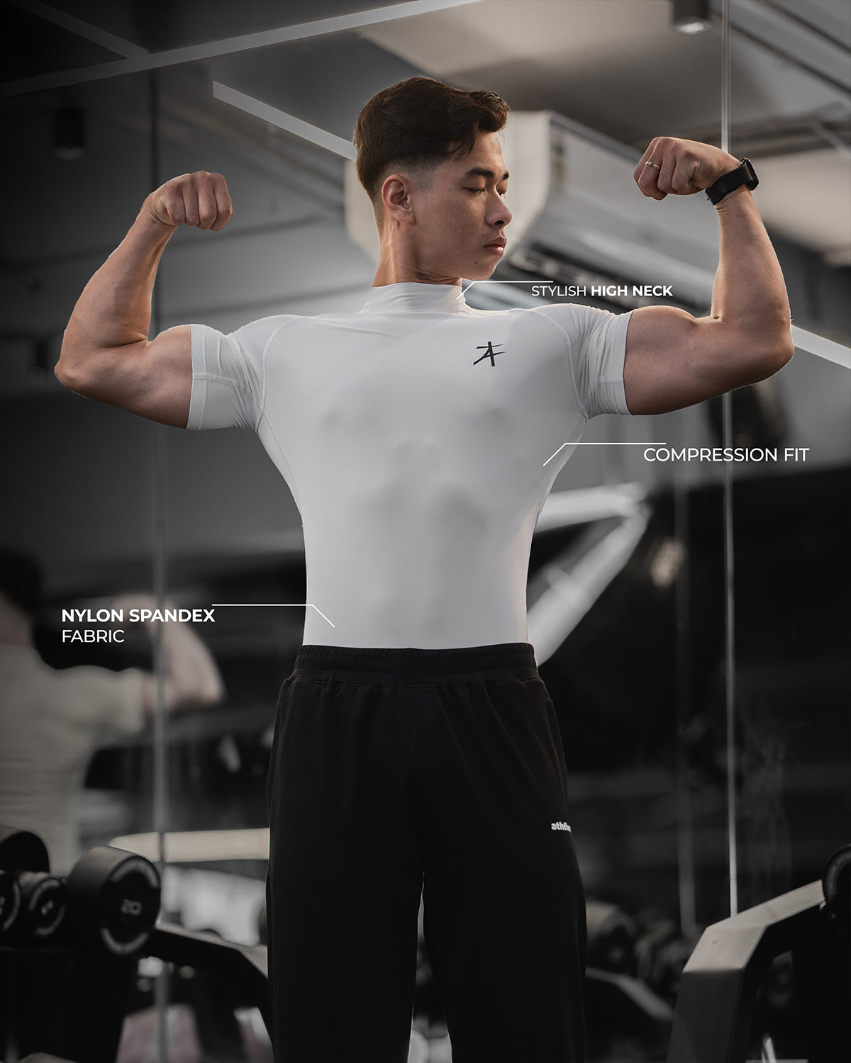 Hustle High Neck Compression T-shirt