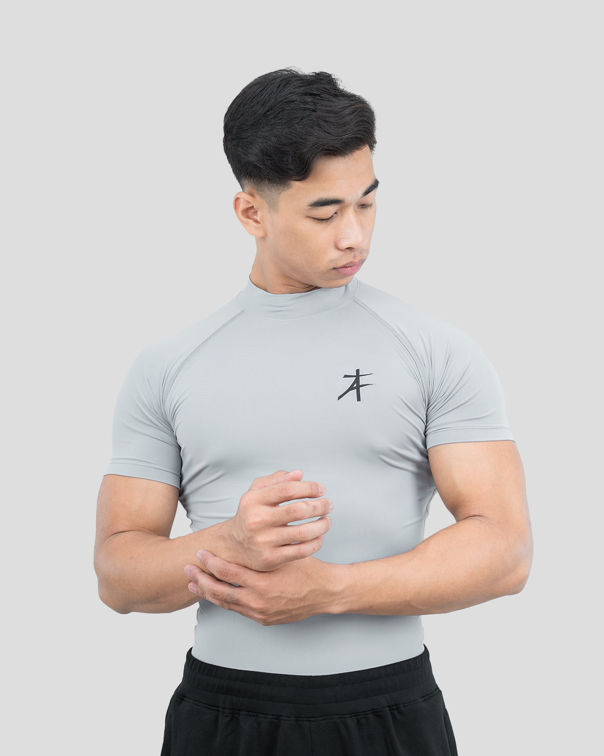 Hustle High Neck Compression T-shirt