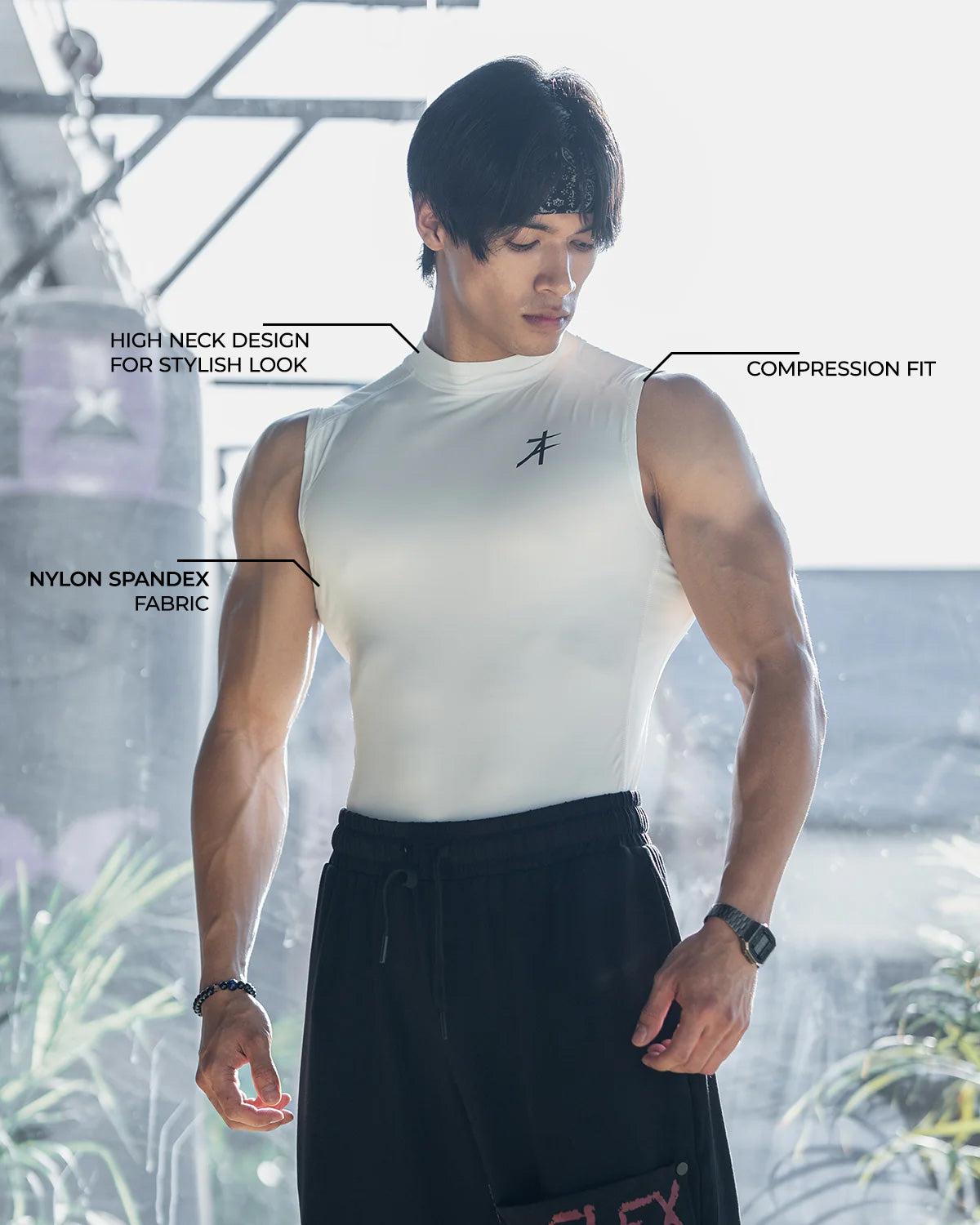 Hustle High Neck Compression Tank