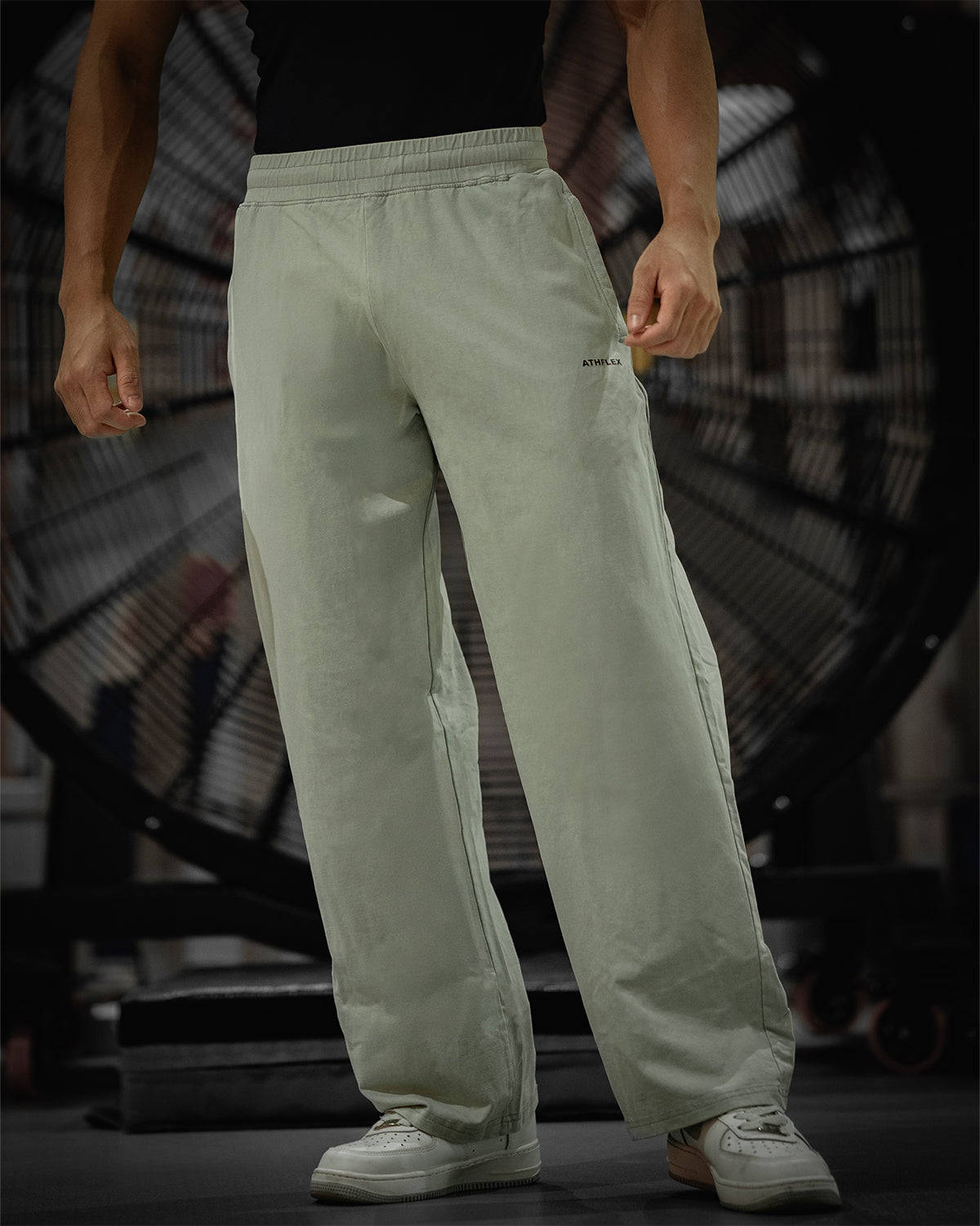 Washed Straight Pants