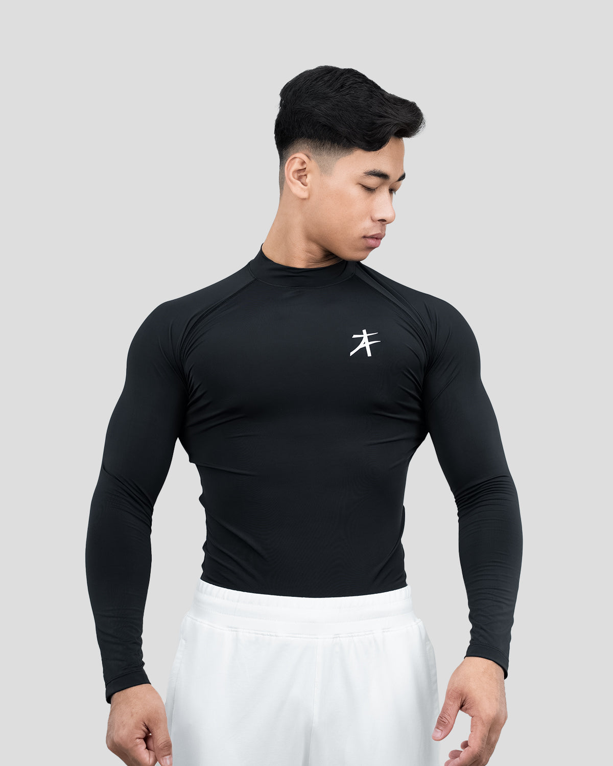 Hustle High Neck Full Sleeve Compression T-shirt