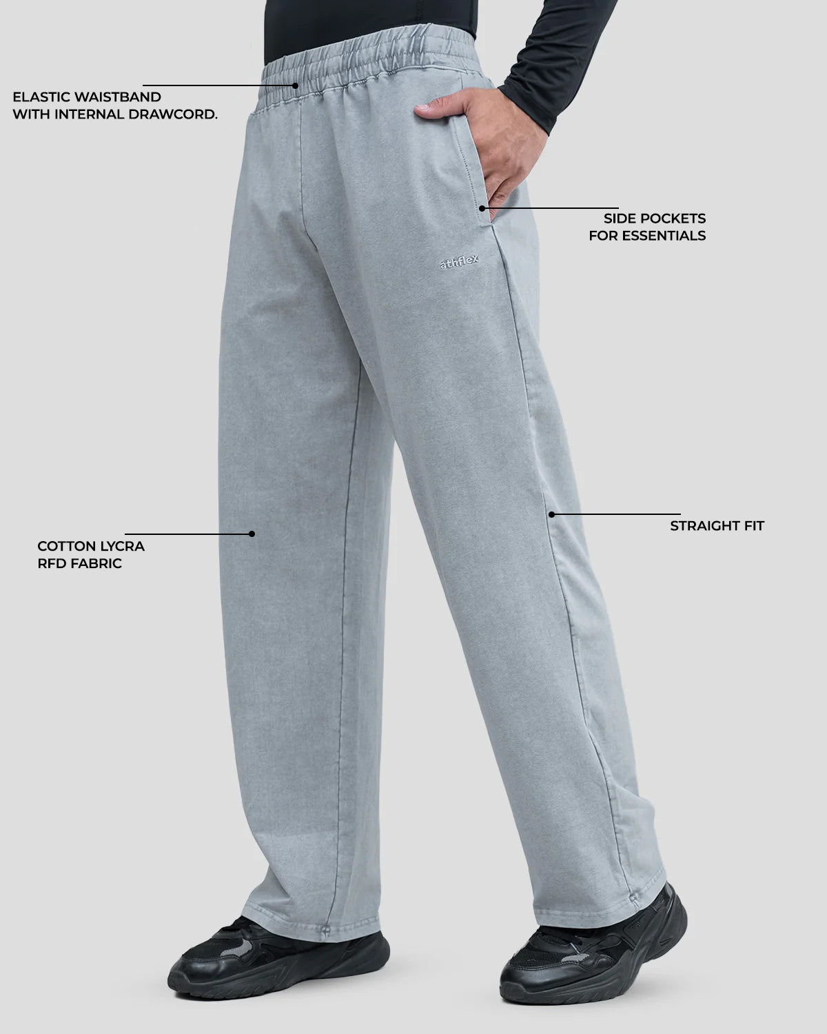 Acid Wash Straight Pants