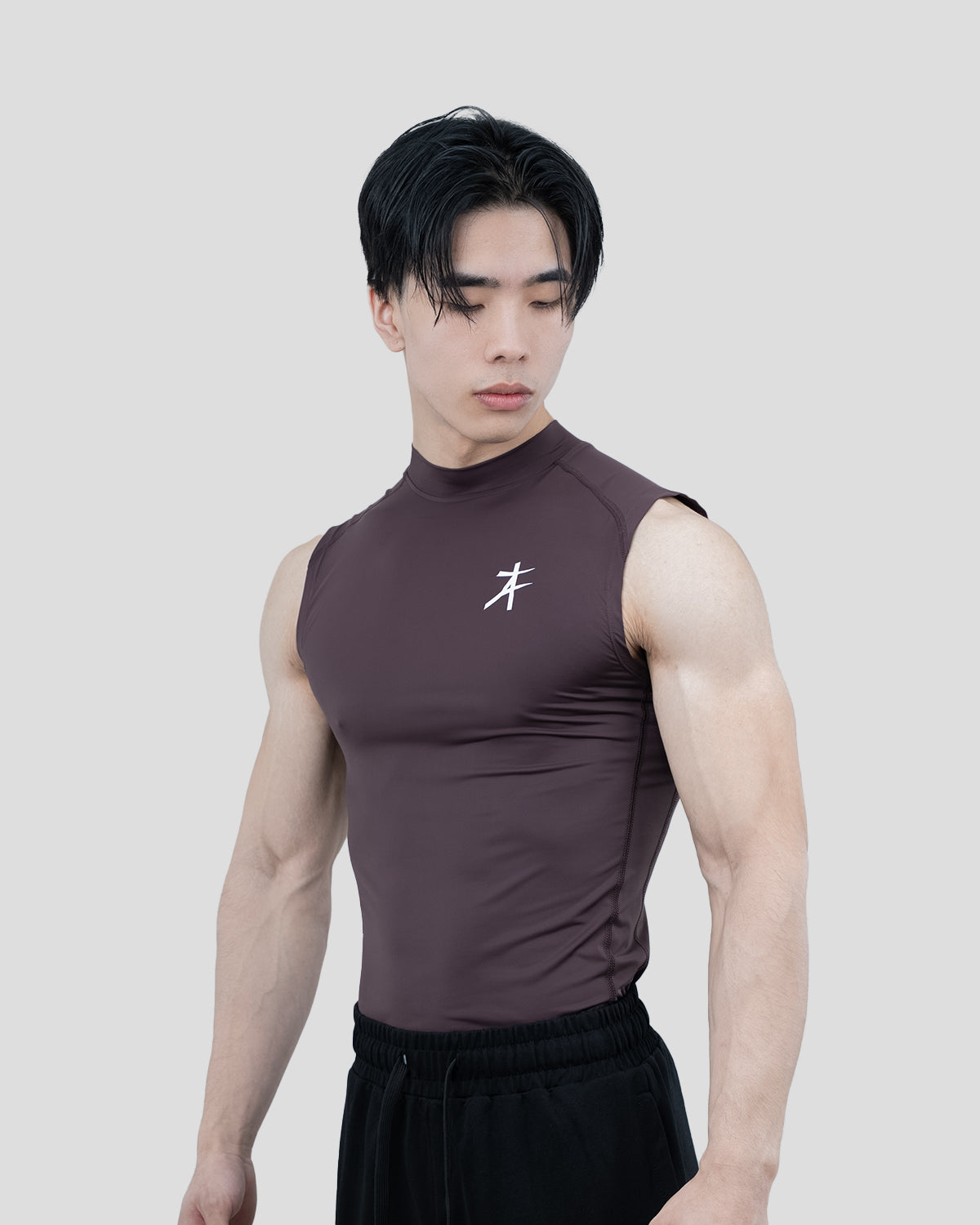Hustle High Neck Compression Tank