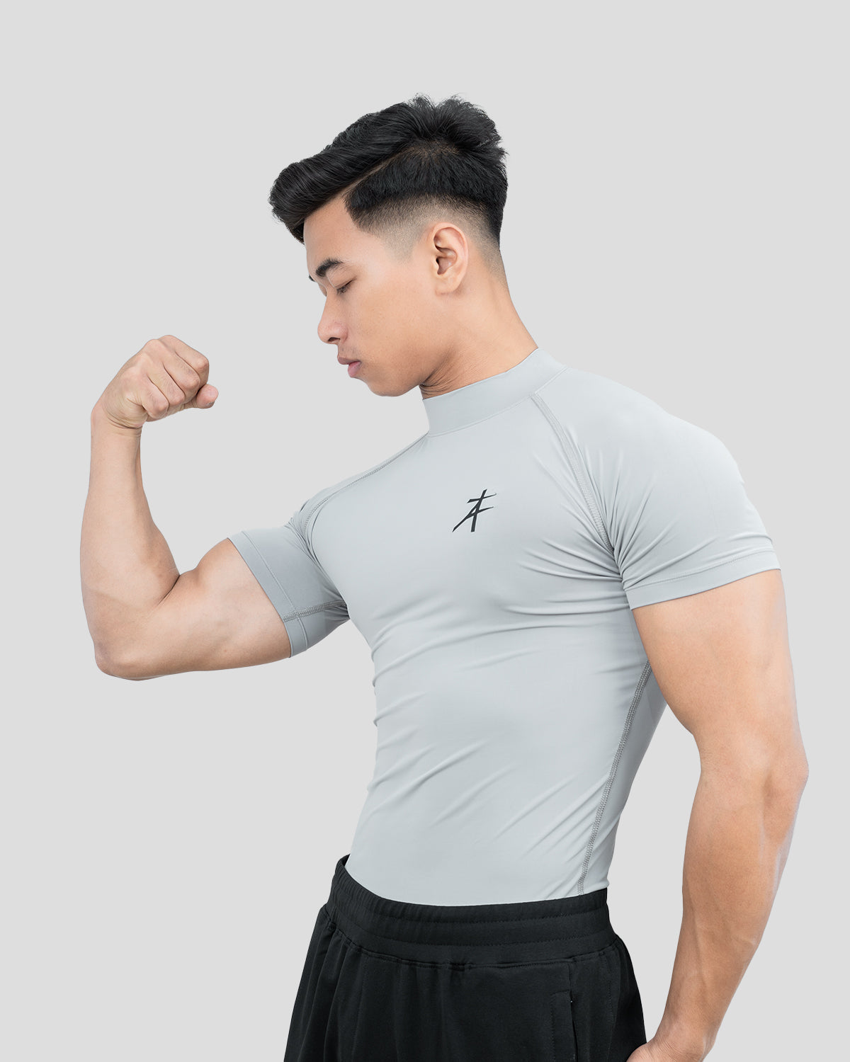 Hustle High Neck Compression T-shirt