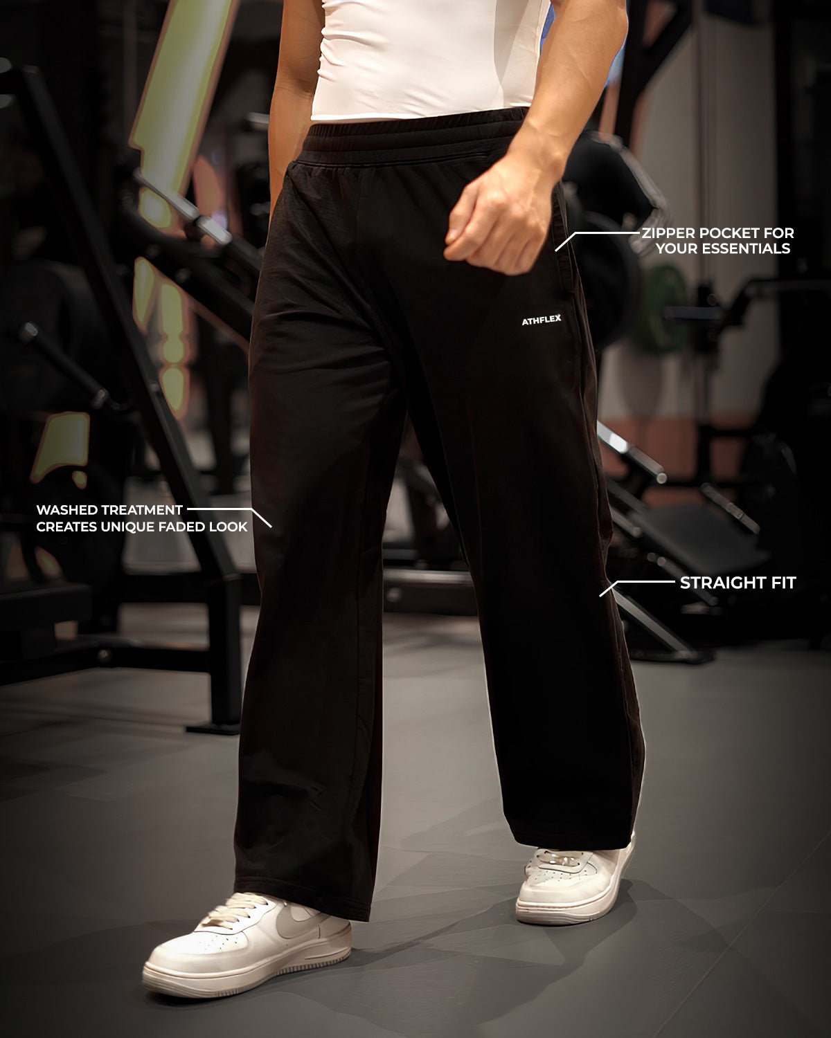 Washed Straight Pants