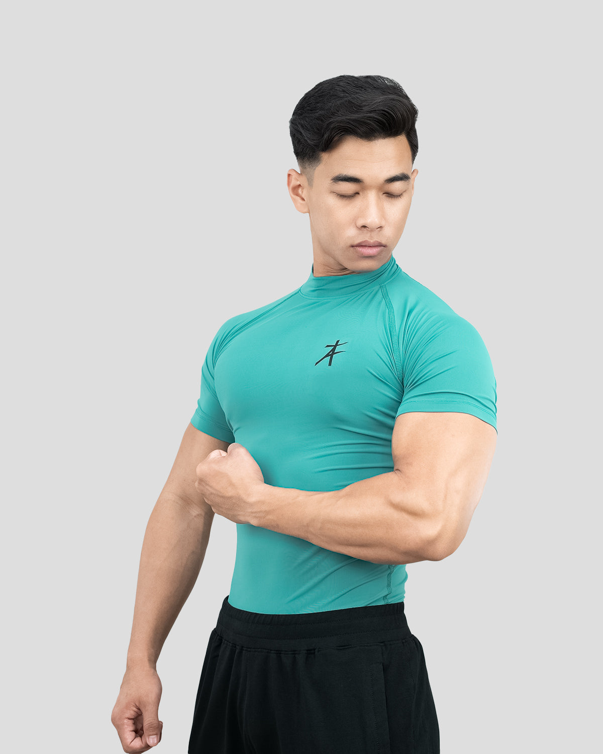 Hustle High Neck Compression T-shirt