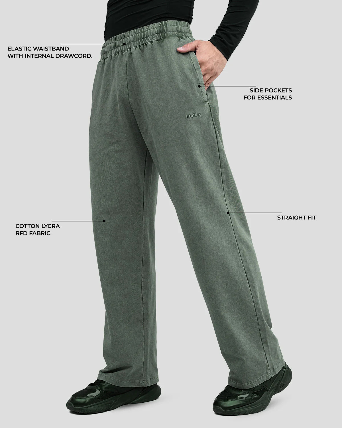 Acid Wash Straight Pants