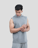 Acid Wash Sleeveless Hoodie