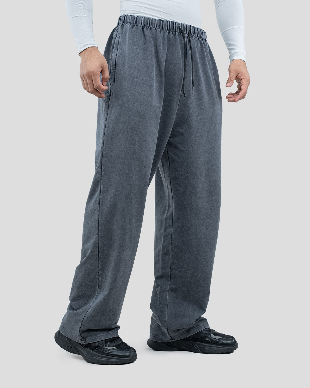 Acid wash baggy pants