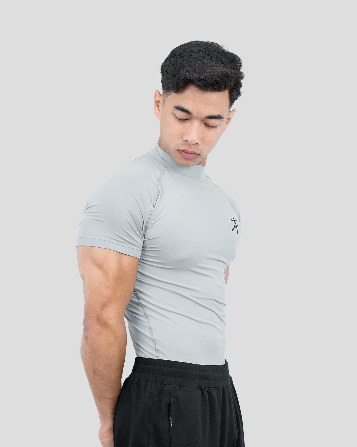 Hustle High Neck Compression T-shirt