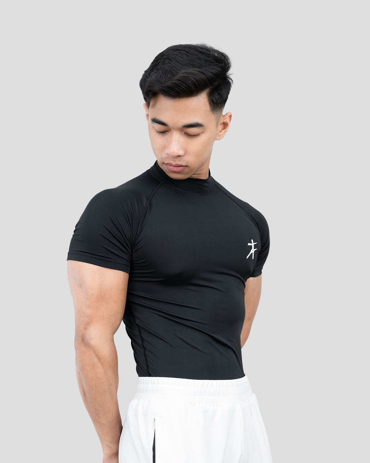 Hustle High Neck Compression T-shirt