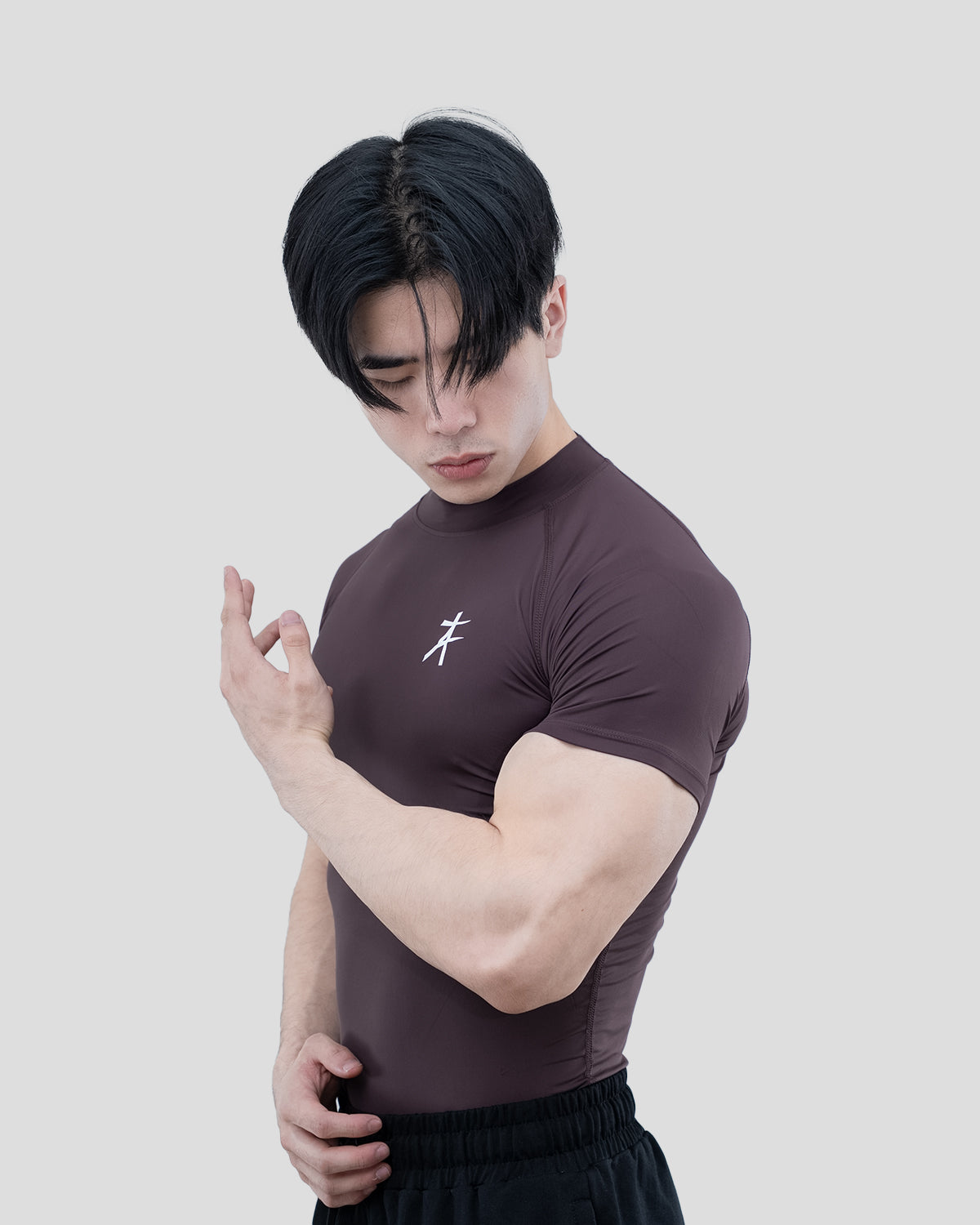 Hustle High Neck Compression T-shirt