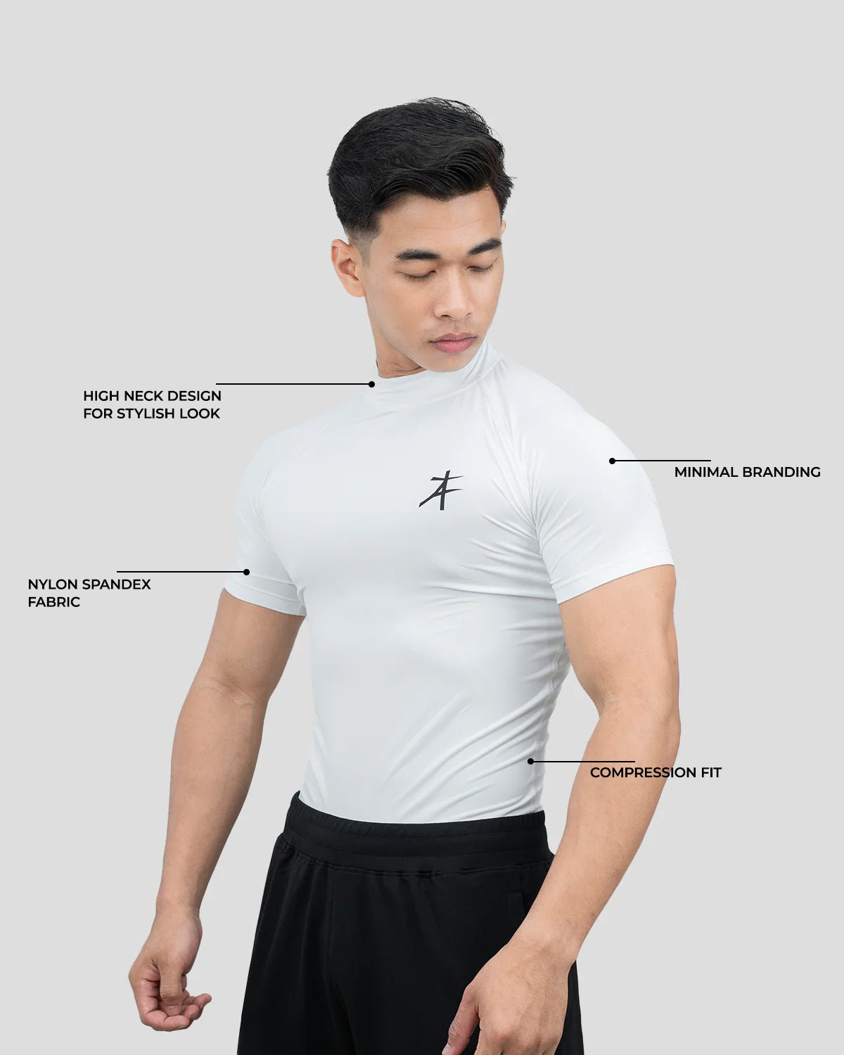 Hustle High Neck Compression T-shirt