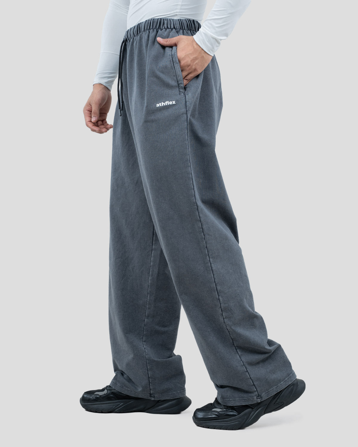 Acid wash baggy pants