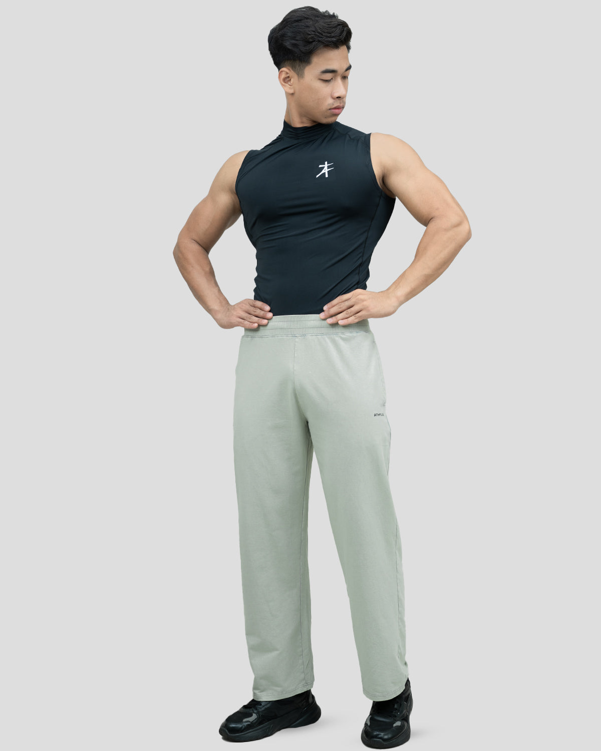 Washed Straight Pants