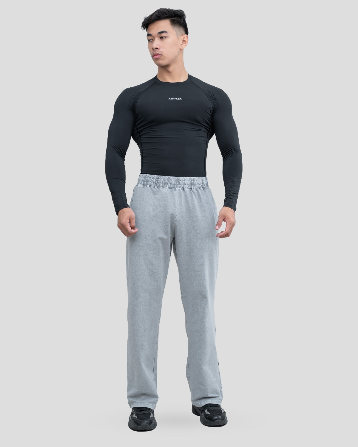 Acid Wash Straight Pants