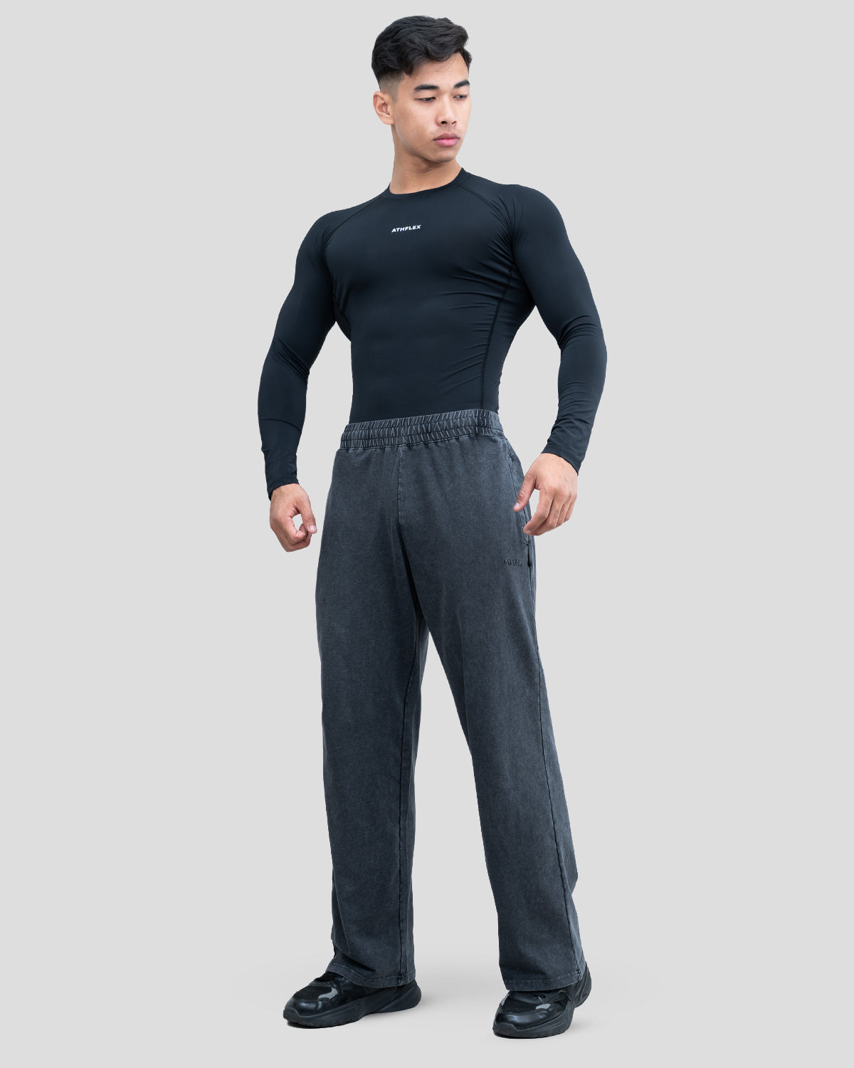 Acid Wash Straight Pants