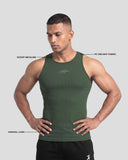 Muted green Athflex Signature Ribbed Tank, product gallery image 4 of 7.