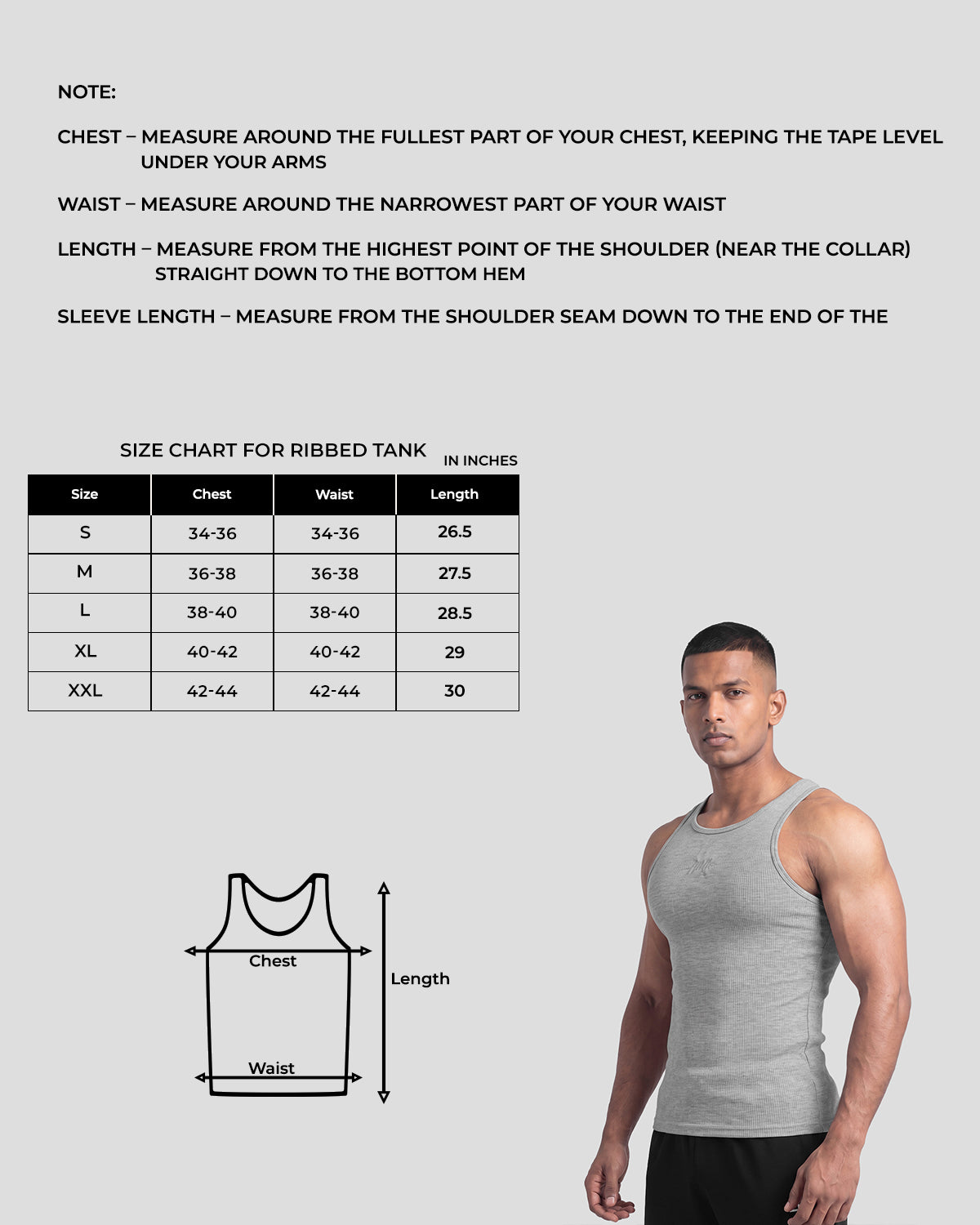 Grey melange Athflex Signature Ribbed Tank, product gallery image 5 of 7.