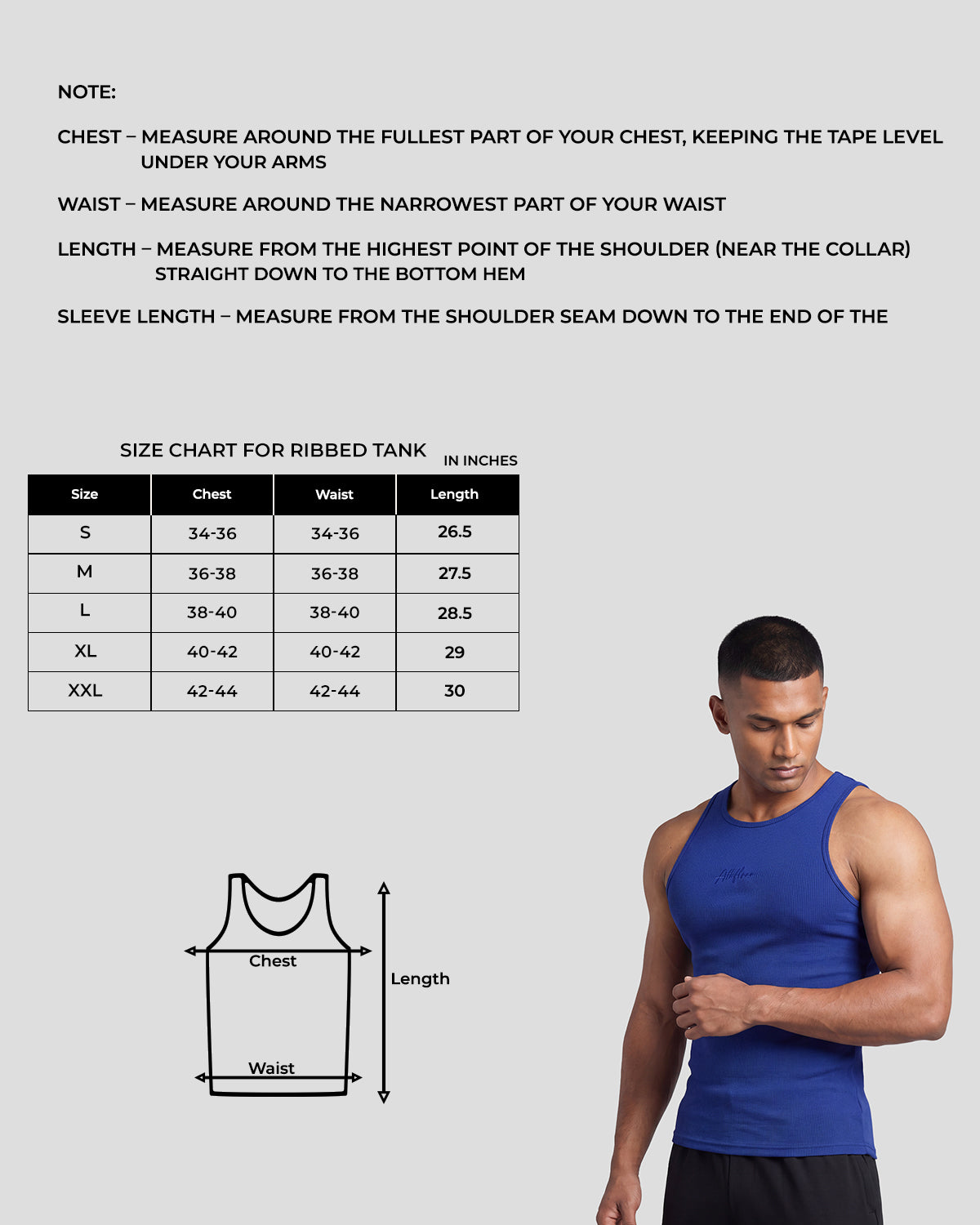 Cobalt blue Athflex Signature Ribbed Tank, product gallery image 5 of 7.