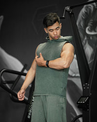 Acid Wash Sleeveless Hoodie