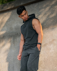 Acid Wash Sleeveless Hoodie