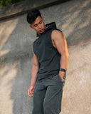 Acid Wash Sleeveless Hoodie