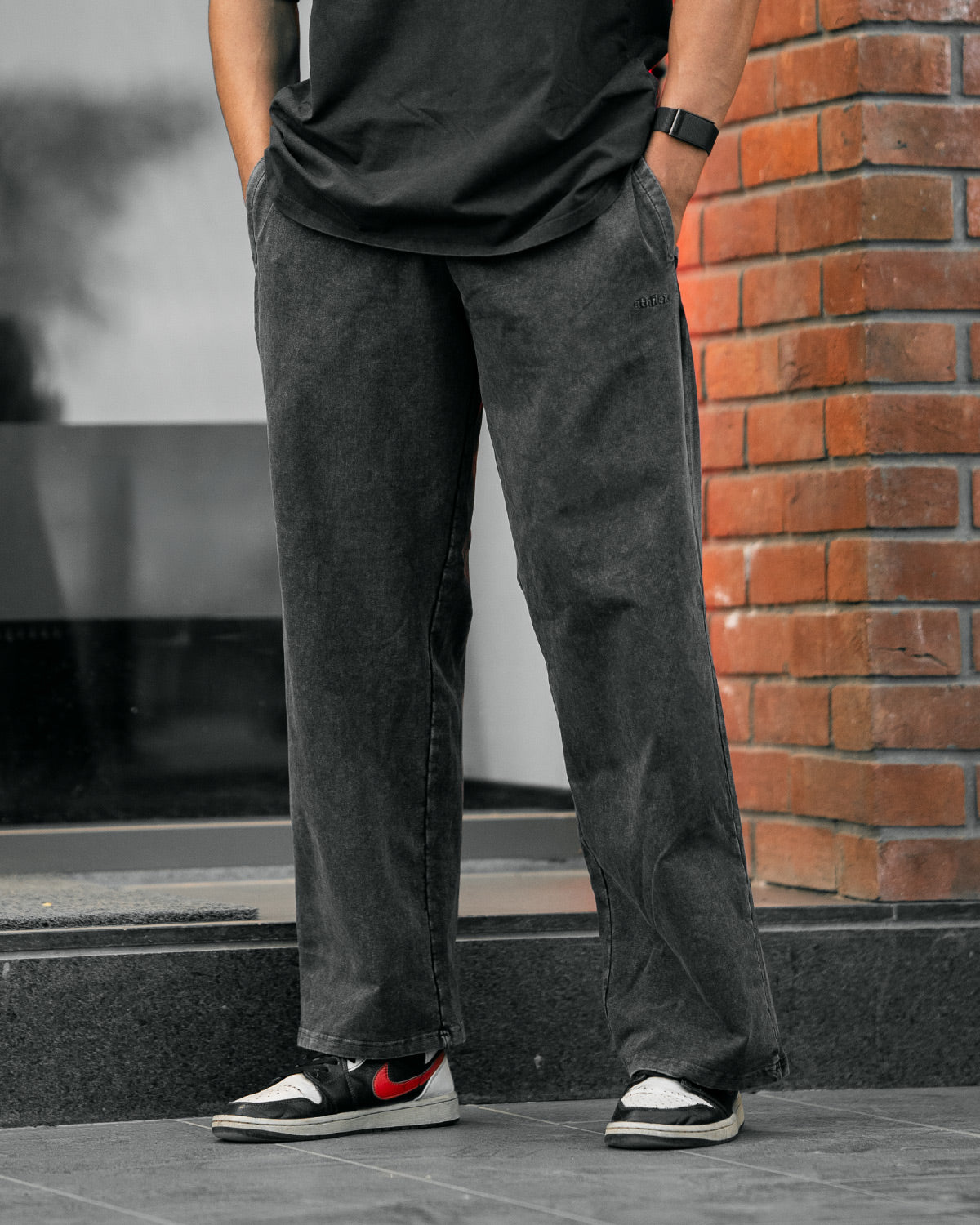 Acid Wash Straight Pants